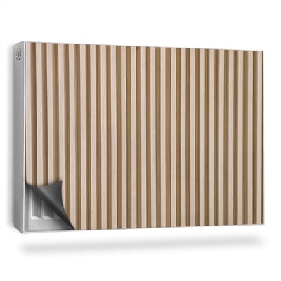 Wallfluent Magnetische Radiatorfolie - Magnetische Radiatormat - 90x60 cm - Lichte Natuurlijke Houten Latten, Verticaal - Radiatorfolie Tot 60°C - Beige Verticale Lamellen Magnetische Radiatorbekleding