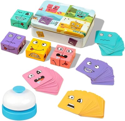 3D Houten Puzzelset met Veranderende Gezichten voor Kinderen van 3 tot 5 Jaar - Educatief Speelgoed voor Creatieve Ontwikkeling