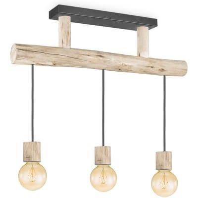 Home Sweet Home - Landelijke Hanglamp Billy - geschikt voor E27 LED lichtbron - 3 lichts hanglamp gemaakt van Hout - 60/18/127cm - Pendellamp