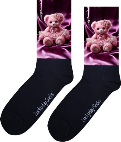 Beer - Verjaardag cadeau - Grappige sokken - Print sokken - Leuke sokken voor heren en dames - Roze - Moederdag - Vaderdag - Cadeau voor hem en haar - Kerstcadeau - Vrolijke sokken - Valentijn cadeau - Beterschap - Opkikker - Bear Socks - 37-44