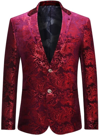 ALLTHEMEN Heren Colbert met Gouden Opdruk - Geborduurde Knopen - XS