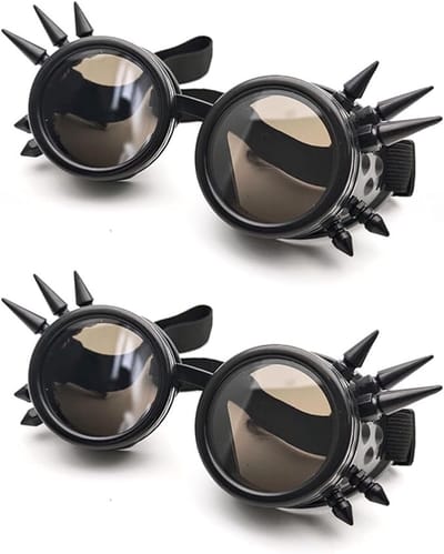 5 Stuks Steampunk Lasbril, Retro Victoriaanse Steampunk-bril, Halloween Caleidoscoop Carnaval Bril, Essentiële Accessoires voor je Steampunk-garderobe(zwart)