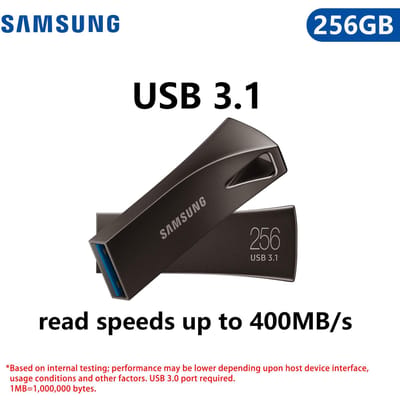 Samsung 128GB USB Flash Drive USB Stick BAR Plus 64GB 256GB 512GB USB 3.1 Mini Pen Drive Geheugenstick Opslagapparaat U Disk Leessnelheid tot 400MB/s ·256GB