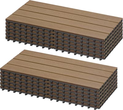 WPC Terrastegels Houtlook Kliksysteem - 30x60 cm - Antislip en Onderhoudsvrij