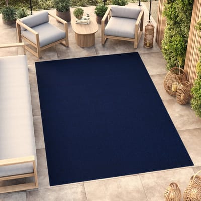 Tapiso Mono Vloerkleed Navy Binnen en Buiten Tapijt Maat- 80x150