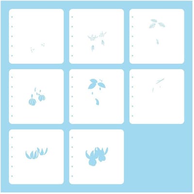 Nellie Snellen Stencils for Magnetic Colouring Set MSTS001 Layered Combistencil Set Fuchsia 8stuks