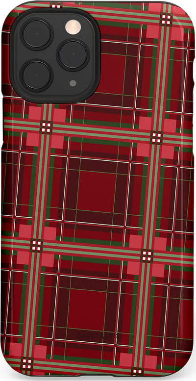 Casetastic Hoesje Geschikt voor Apple iPhone 11 Pro - Stijlvolle Beschermende Duo-layer Case - Schots Ruit Rood - Tartan Royal Stewart Plaid