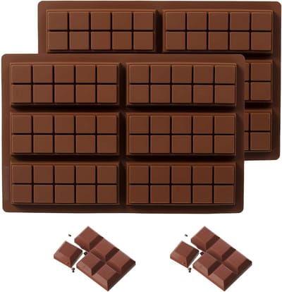Siliconen vorm voor 6 chocoladereepjes - BPA-vrij - antiaanbaklaag - hittebestendig - ideaal voor desserts - chocolade - aromatische was - bruin - gebruiksvriendelijk - duurzaam .
