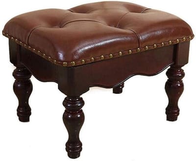 Houten Voetenbank - Schoenenbank Kruk - Woonkamer Decoratie - Massief Hout - 35 cm - Bruin