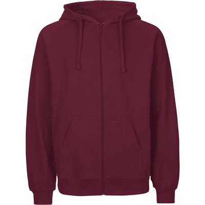 Neutral Unisex Tiger Cotton Hoodie With Zipper NET63301 - Bordeaux - XS