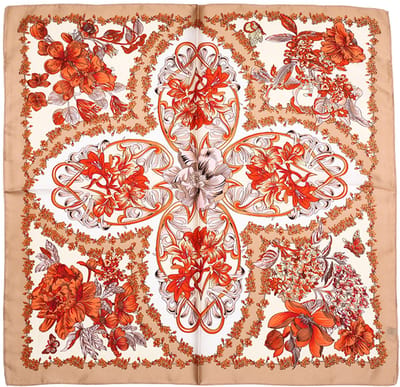 Vierkant Sjaaltje met Paisley Ornamenten en Subtiele Panterprint (70x70cm) - Kaki