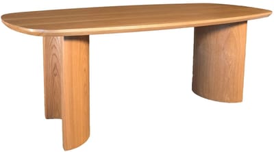 Eettafel Japandi Lennox deens ovaal 210cm bruin fineer ovale tafel eetkamer japanse stijl tafel