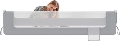 ACXIN Kinderbedhek Klapbaar 200cm – Verstelbaar Baby Valbeveiliging – Grijs – Met Opbergtas