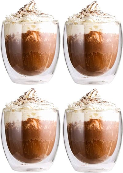Dubbelwandige Glazen - 4 Stuks - 250ml - Koffieglazen - Theeglazen - Cappuccino Glazen
