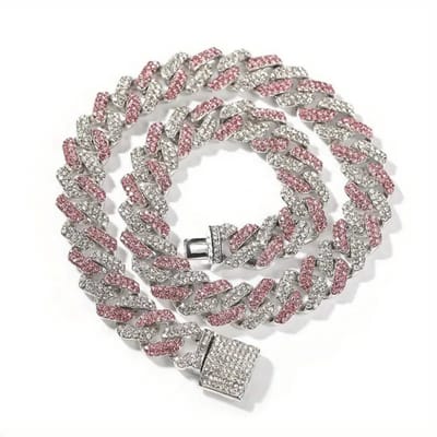 Livano Ketting - Heren - Staal - Nep zilver - Met Hanger - 2 Stuks - Wit/Zwart
