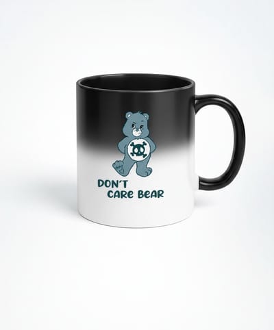Don't Care Bear Magische Mok - Zwart Warmtegevoelig Design