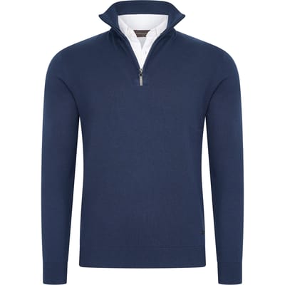 Cappuccino Italia - Heren Trui Pullover Zip Mock - Blauw - Maat M