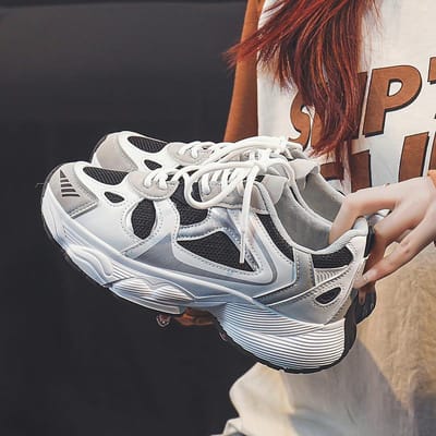 Nieuwe Dad Shoes Dames Lente Studenten Sneakers Hardlopen Vrije tijd Dikke Zool Hoogteverhogend Reisschoenen 39