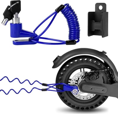 Disc Brake Lock en Anti-Diefstal Kabelslot voor E-Scooter, Fiets en Skateboards - 12mm Waterdichte Kabel met 2 Sleutels - Veiligheid voor Elektrische Fietsen en Tuinmachines