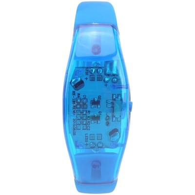 Nacht Hardlopen LED Armband Geluidsgestuurd Oplichtend Siliconen Knipperend Polsbandje voor FeestGroen blue