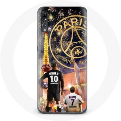 Coque pour Huawei P20 PSG Neymar et Mbappé Joyeux noël