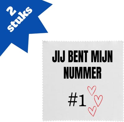 Akyol - jij bent mijn nummer één brillendoekjes - Liefde - iemand die je in het zonnetje wilt zetten - nummer 1 - leuke cadeau - kado - verjaardag - geschenk - 17,8 bij 17,8 cm - 2 stuks