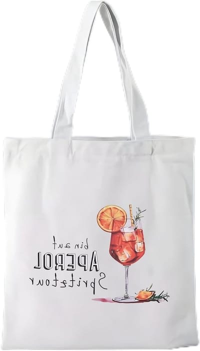 Jute Tas voor Aperol Spritz, Perfect Cadeau voor Aperol Liefhebbers, Shopping Bag, 40 x 35 cm, Duurzaam en Stijlvol