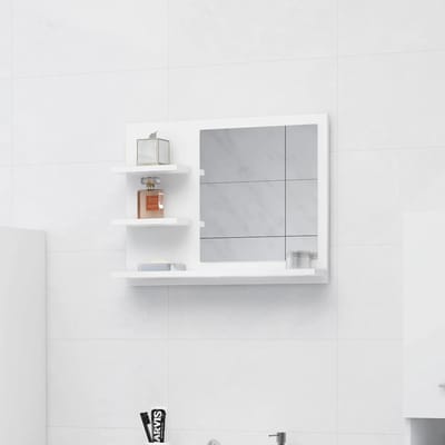 vidaXL - Badkamerspiegel - 60x10,5x45 - cm - bewerkt - hout - wit