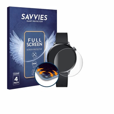 Savvies - Screenprotector voor Oppo Watch X2 Mini - Folie Beschermfolie transparant volledig dekking 4 Stuks
