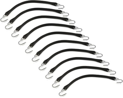 Rubberen Spanbanden - Zwarte Elastieken - Transport Beveiligen - Set van 10 stuks - 15 inch lengte - Zwart