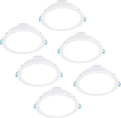 Ledvion - 6X LED Inbouwspot Wit Ø140mm (12W - 4000K - IP20 - 120° - RVS)