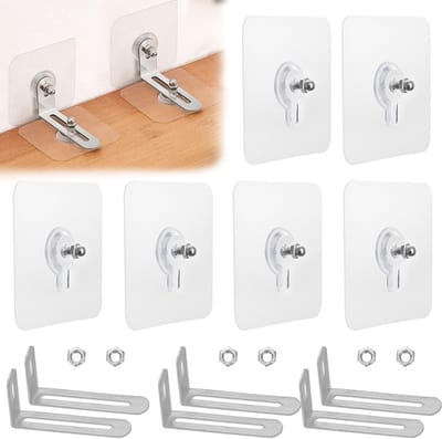 6 Sets Zonder Boren Anti-Omknik Meubelbandenset – Zelfklevende Meubel-Muur Bevestigingen voor Babyveiligheid, Bevestigt Boekenkasten, Dressoirs & Meer