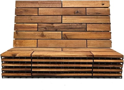 Terrastegels Hout - Vloerdelen Tuin - Buiten Vloeren - In elkaar grijpend Design - 6 Stuks