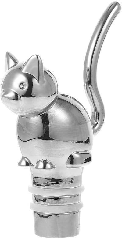 Dailygoods- Wijnstopper Luchtdichte Afdichting - Flessenstop - Grappig Kattenontwerp - Decoratieve Stopper - Huwelijkscadeau - Afmetingen 8,3 x 5,8 x 2,6 cm - Wijnflesstopper