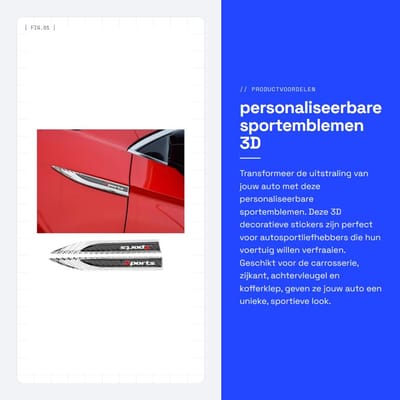 Dailygoods- Sportemblemen 2 stuks - 3D Decoratieve Stickers - Auto Stickers voor Carrosserie - Koolstofvezel/Zinklegering - Zwart/Zilver - Duurzaam en Schokbestendig - Autostickers