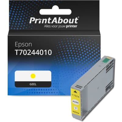 PrintAbout huismerk Inktcartridge T70244010 Geel Geschikt voor Epson