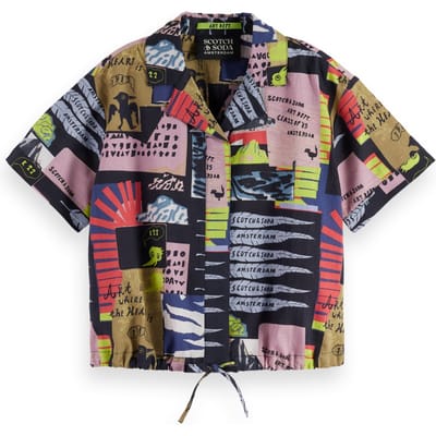 Scotch & Soda Girl All-over Printed Short-sleeved Seersucker Shirt Art Dep Taglia: 4 | Camicie Outlet | kids