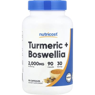 Nutricost, Curcuma + Boswellia, 90 Gélules