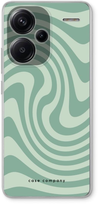 Case Company® - Hoesje geschikt voor Xiaomi Redmi Note 13 Pro plus hoesje - Swirl Groen - Soft Cover Telefoonhoesje - Bescherming aan alle Kanten en Schermrand