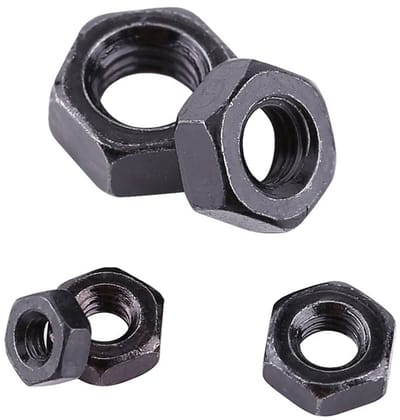 Dailygoods- Zeskantmoeren 100 stuks - Zwart/zink - Koolstofstaal - M2-M5 - Bevestigingselement - Corrosiebestendig - Moeren