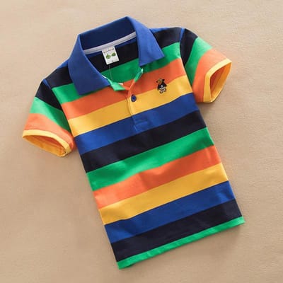 Jongens T-shirt met Korte Mouwen Zomer Katoen Kraag voor Middelbare en Oudere Kinderen 1-15 Jaar 120cm black