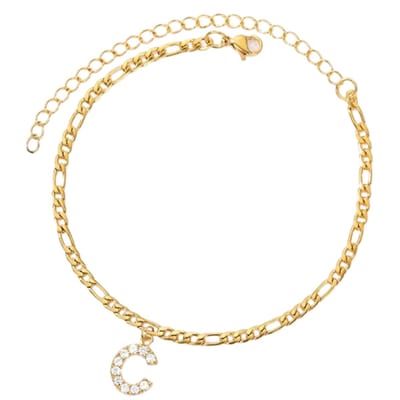Enkelbandje - Enkelbandjes Dames - Enkelbandje Goud - Initials - Goudkleurig - Letter C