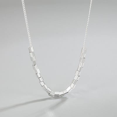 925 Sterling Zilver Kleine Vierkante Ketting Vrouwelijke Zomer Licht Luxe Niche Ontwerp Eenvoudige Decoratie Alles Sleutelbeenketting white