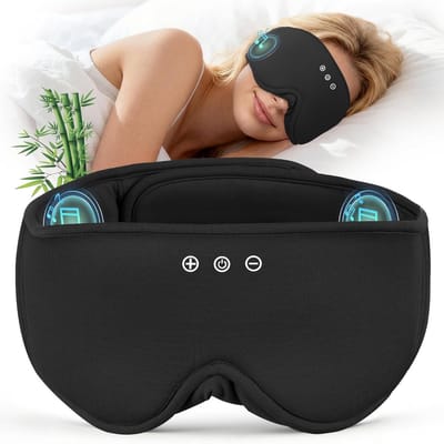 Bluetooth slaapmasker met hoofdtelefoon voor totale blackout, comfortabel slapen en reizen, ideaal voor ontspanning en rust