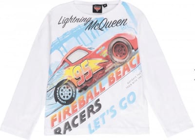 Disney Cars longsleeve - wit - maat 122/128 (8 jaar)