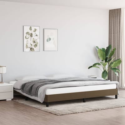 vidaXL - Bedframe - zonder - matras - stof - donkerbruin - 200x200 - cm