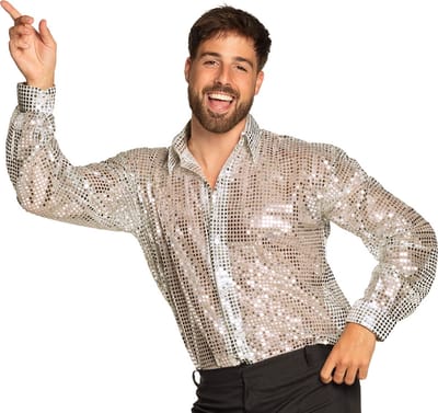 Boland - Shirt Disco (XXL) - Volwassenen - Danser/danseres - Glitter and Glamour- 80's & 90's - Disco