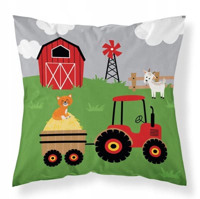 Maya Moo Kussenhoes Boerderij 40x40 cm Grijs - Kinderkamer