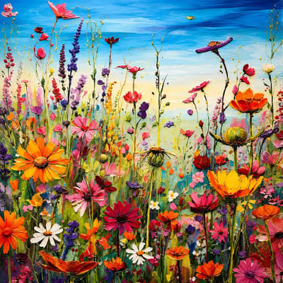 BOTC Diamond Painting - DIY Diamond Art Schilderij voor Volwassenen en Beginners - 30 x 40 cm - Zee van bloemen