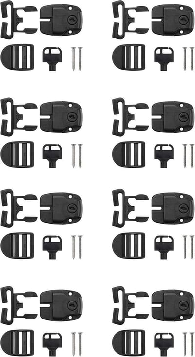 Spa Cover Clips - Veiligheidssluitingen - Bubbelbad Beveiligen - Eenvoudige Installatie - Set van 4 - Zwart